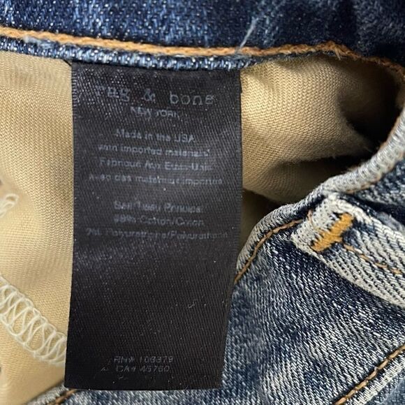 Rag & bone High Waist Metallic Dipped Birbury Cigarette Jeans 26 - Picture 6 of 7